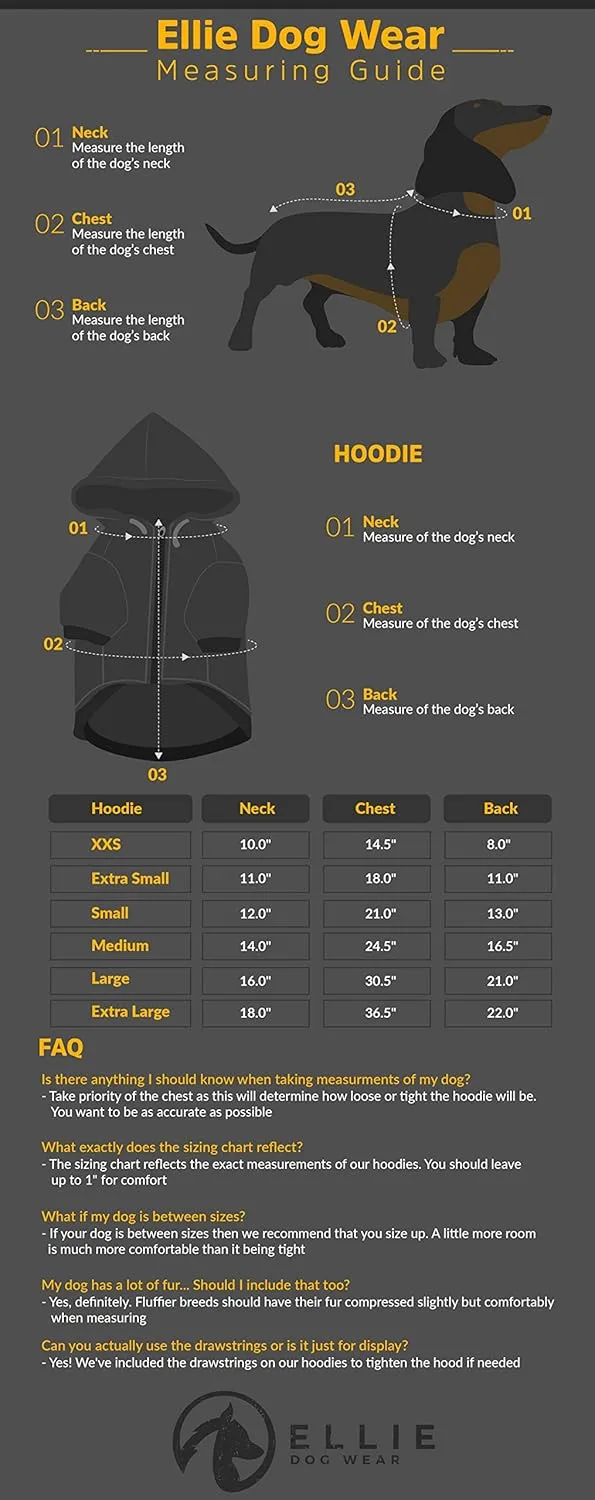 Zip Up Adventure Dog Hoodie with Hook & Loop Pockets and Adjustable Drawstring Hood - XXS to XXL - Multiple Colors - Comfortable & Versatile Dog Hoodies (Navy, XXS)