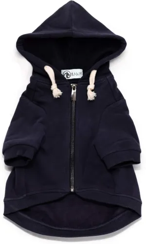 Zip Up Adventure Dog Hoodie with Hook & Loop Pockets and Adjustable Drawstring Hood - XXS to XXL - Multiple Colors - Comfortable & Versatile Dog Hoodies (Navy, XXS)