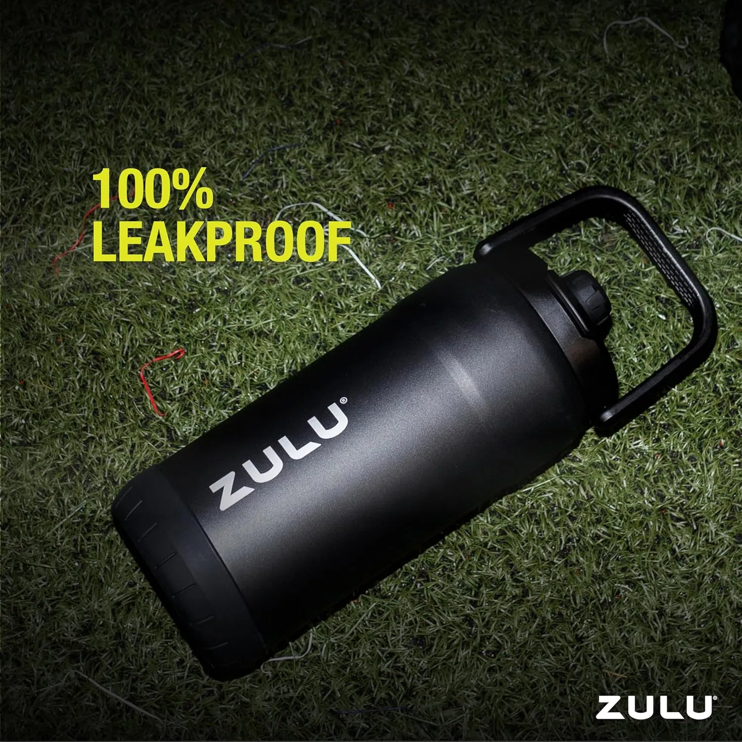ZULU Goals Vacuum Insulated Large Capacity Stainless Steel Water Bottle | Reusable Jug Thermoses with Carry Handle | Leak-Proof Lid | Perfect for Travel, Workout, Gym, Hiking, Camping | 64oz, 101oz