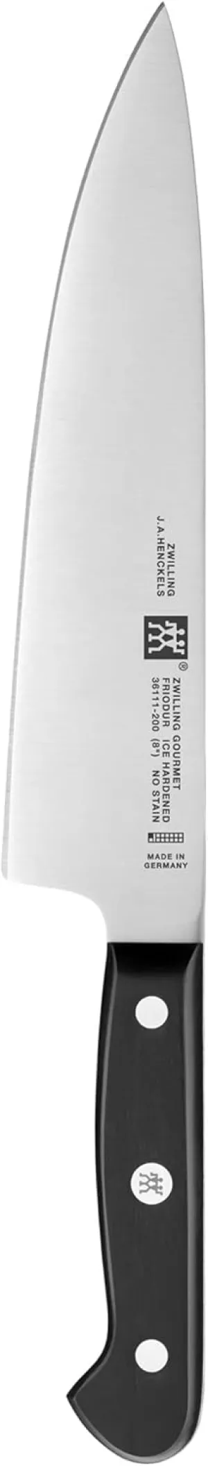 ZWILLING Gourmet 8-inch Chef’s Knife, Kitchen Knife, Black, Stainless Steel